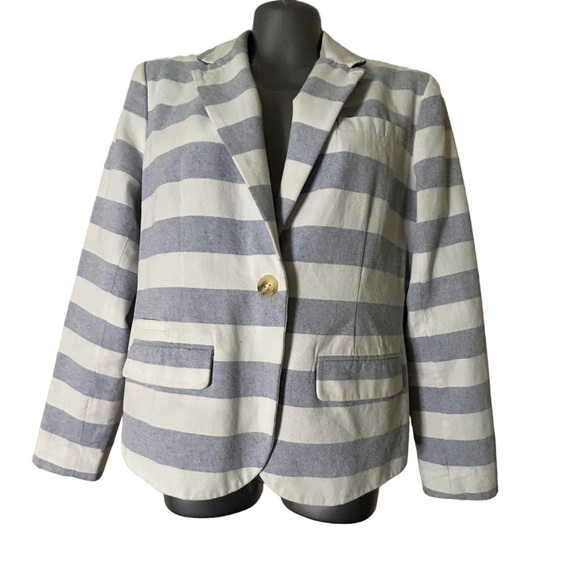 Merona Striped Blazer Blue and White • Used • Size: 10 - Picture 1 of 10